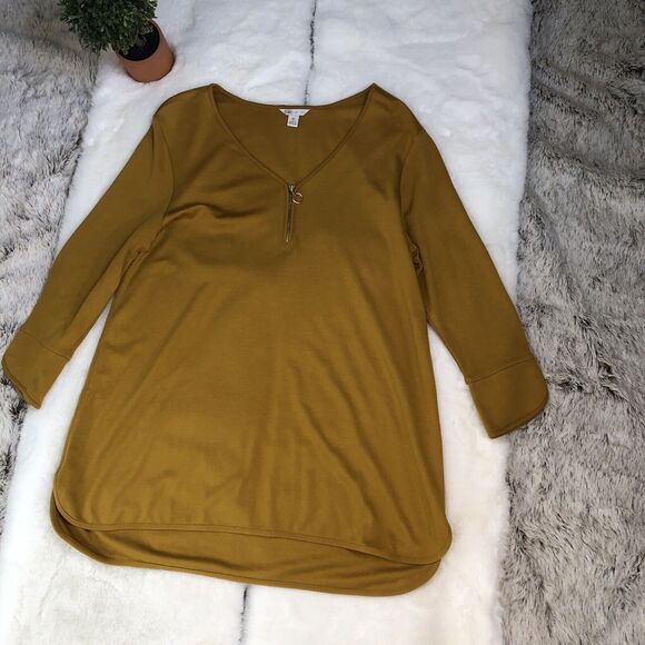 Cato Est 1946 Women’s Tunic Top Blouse Geometric Size M 3/4 Bell Sleeve … - Picture 10 of 14